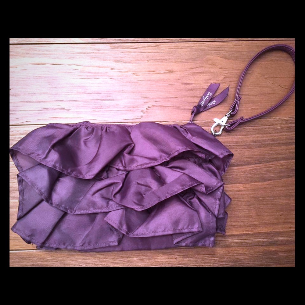 Thirty One Plum Ruffle Wristlet