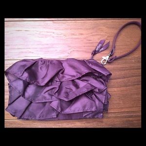 Thirty One Plum Ruffle Wristlet