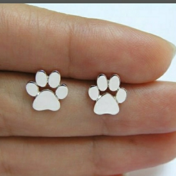 Jewelry - Earrings stud style dog paw prints 925 SSP