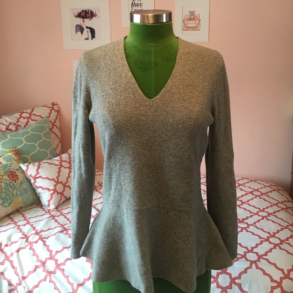 Gray Peplum Banana Republic Sweater