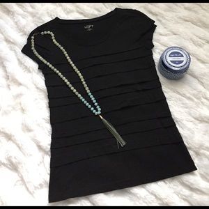 LOFT black pleated tee