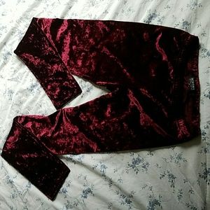 maroon Velvet leggings