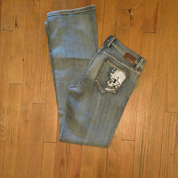 bling skull jeans