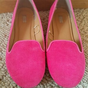 Hot pink caurderoy loafers