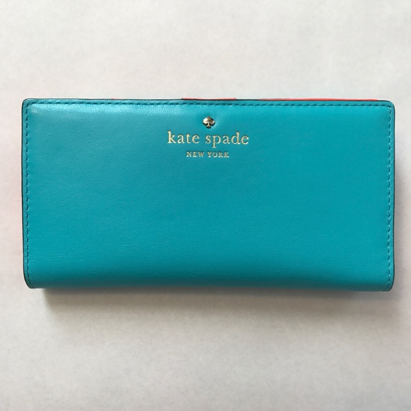 kate spade Handbags - Kate Spade Turquoise/Orange Wallet