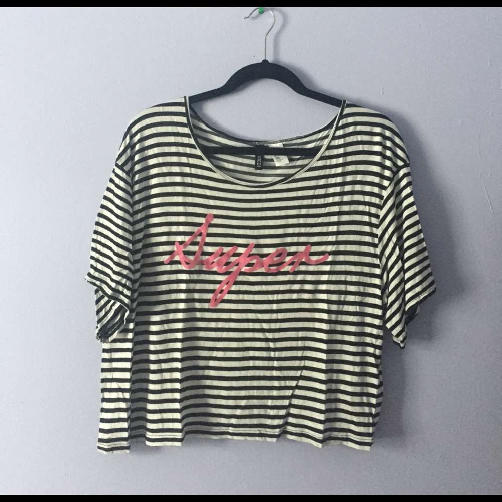 "Super" striped crop top
