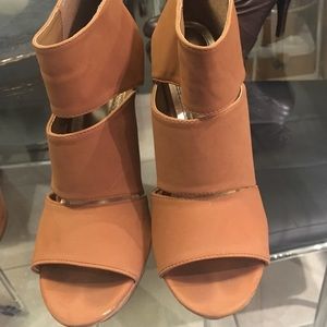 Brown wedge heels
