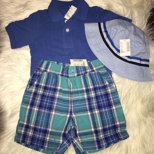 NWT The Children's Place Polo/Short/Hat Size 18-24