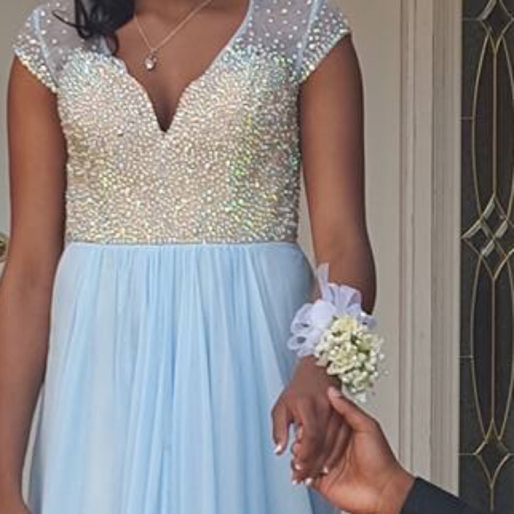 Gorgeous Sky blue prom dress