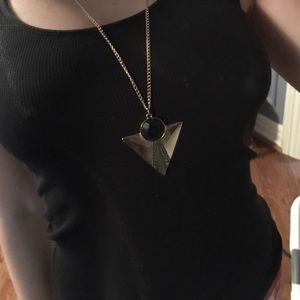 black and gold pendant necklace