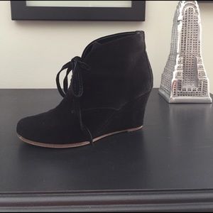 Dolce Vita Black Suede Wedge Booties