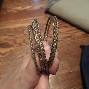 set of 5 gold bangle bracelets