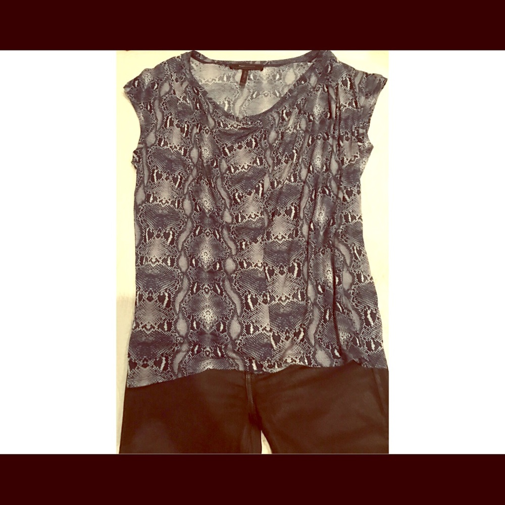BCBG Max Azria Blue Snakeskin Shirt