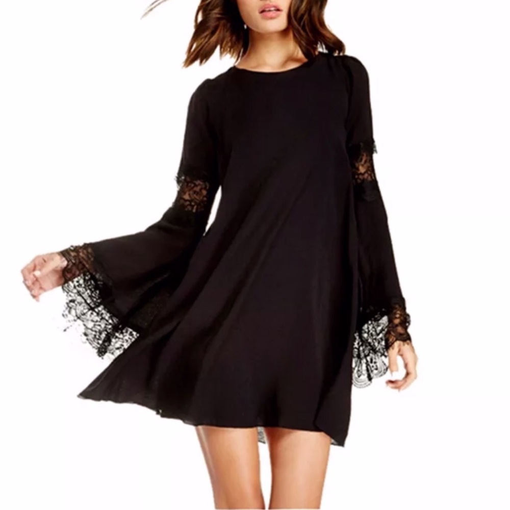 Dramatic lace mini dress