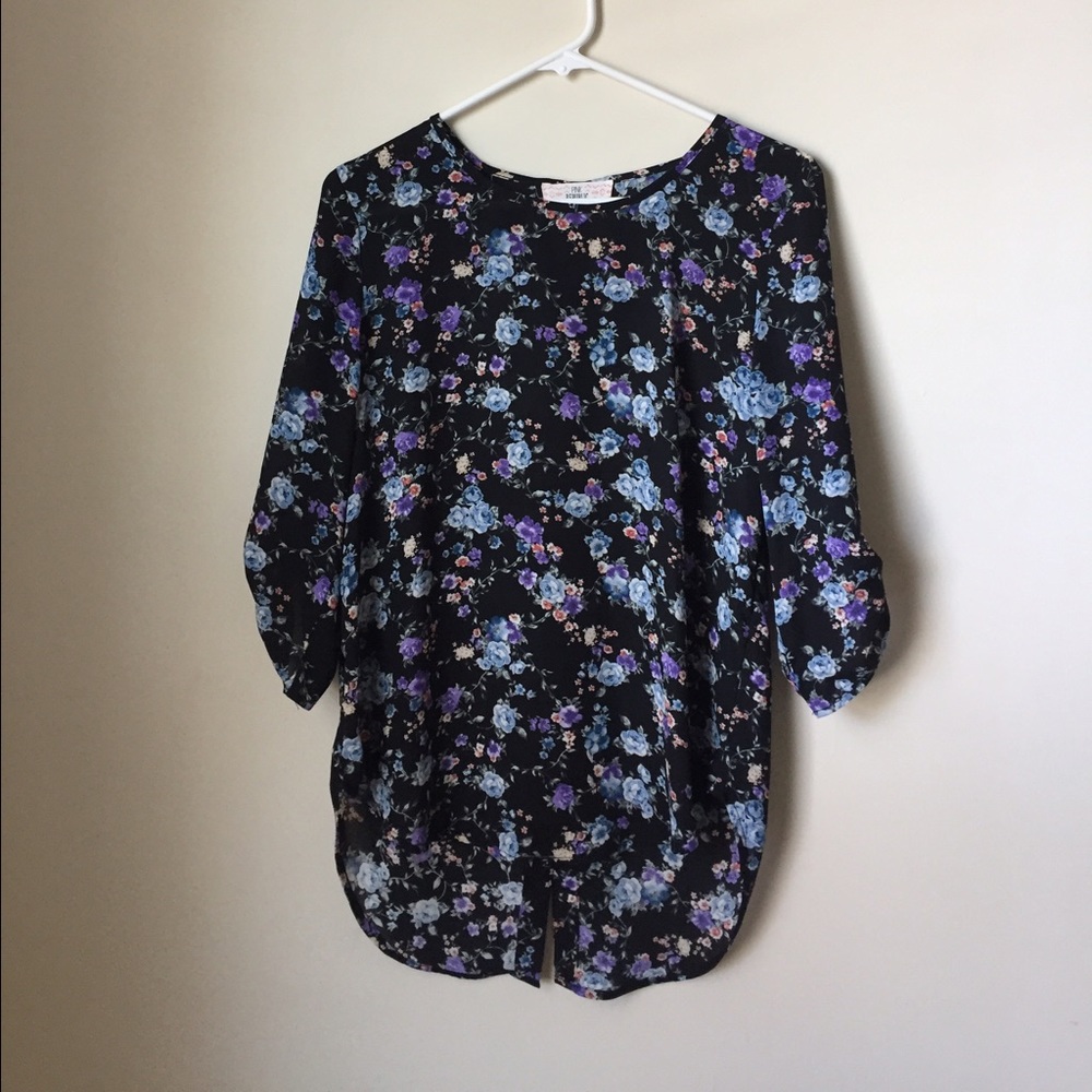 Floral High Low Blouse