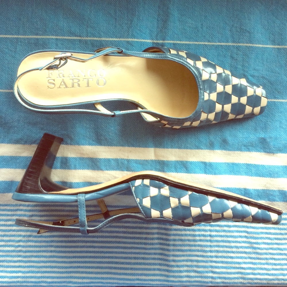 Franco Sarto patterned sling backs