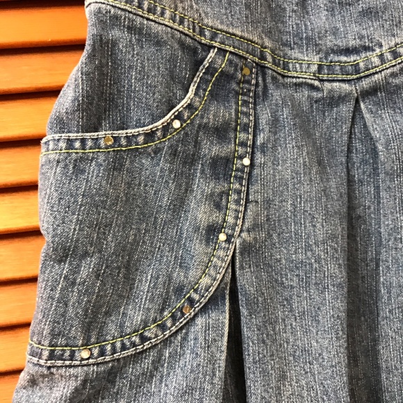 Denim Girl's Jean Skirt With Navy Shorts Attached - Picture 3 of 8