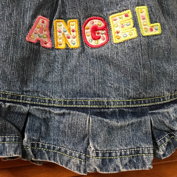 Denim Girl's Jean Skirt With Navy Shorts Attached - Picture 5 of 8