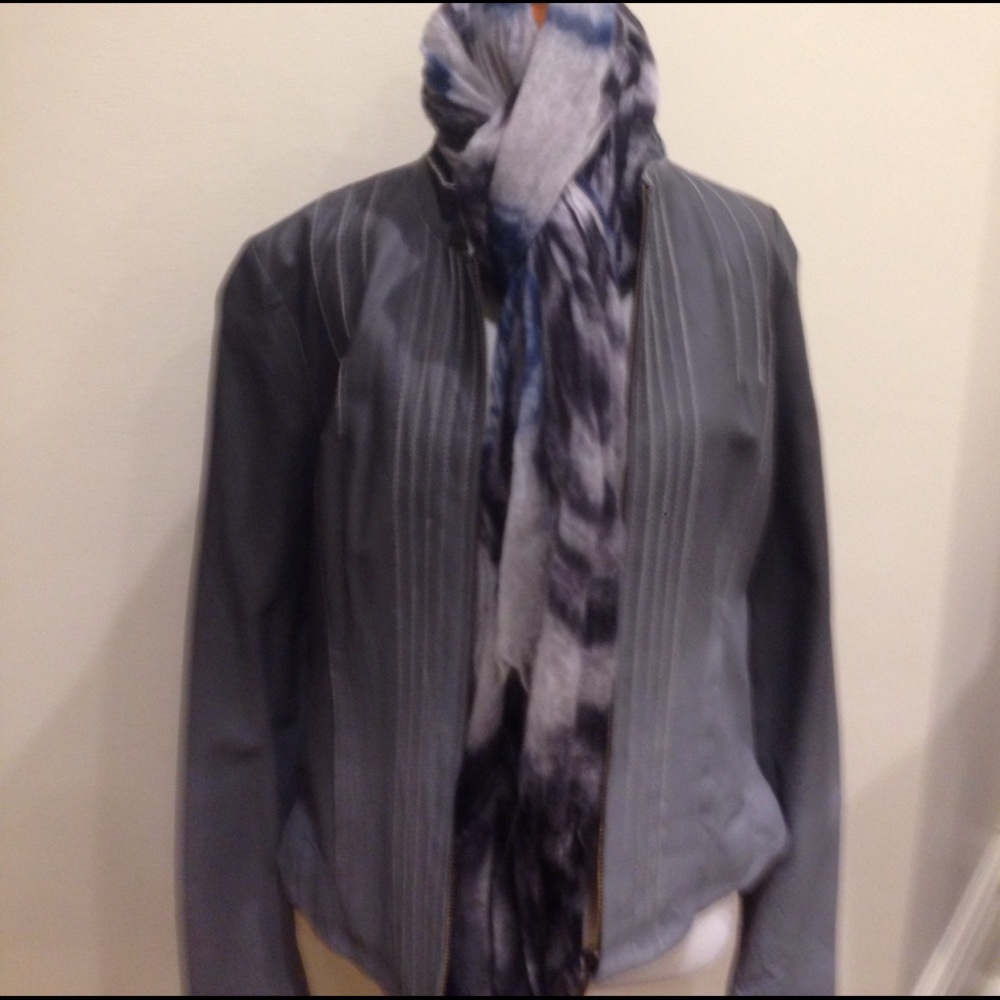 Grey Leather Jacket