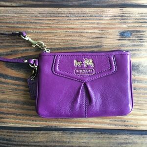 Purple Coach wallet wrislet