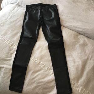 Vegan leather front leggings