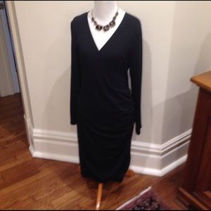 Black Faux Wrap Dress