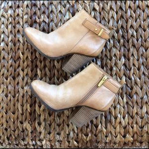 Coach Camel colored leather ankle boots