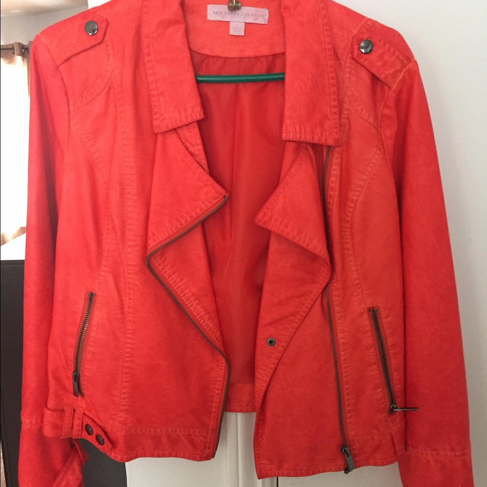 Motorcycle coral orange jacket * FINAL PRICE **