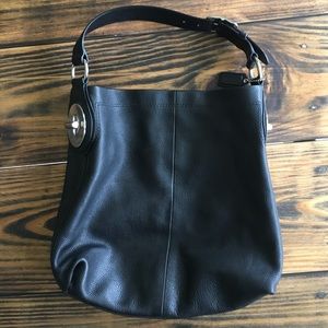 Black soft leather Coach purse