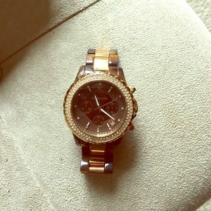 Michael Kors Tortoise and Rose Gold Watch