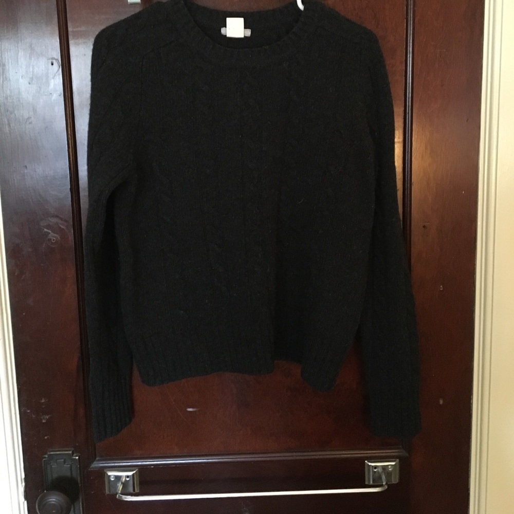J Crew cable knit black sweater
