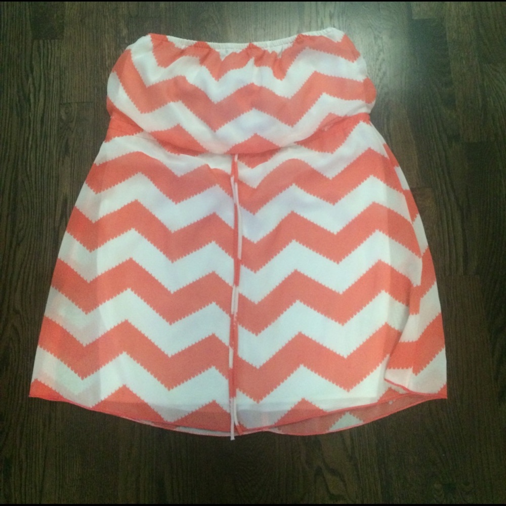 NWT coral chevron dress