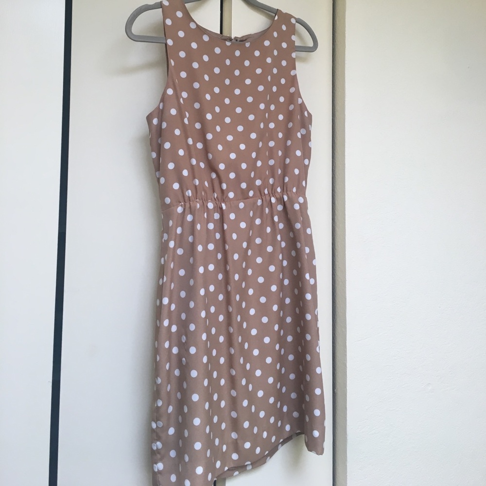 Jcrew Tan with white dots Dress ⭐️