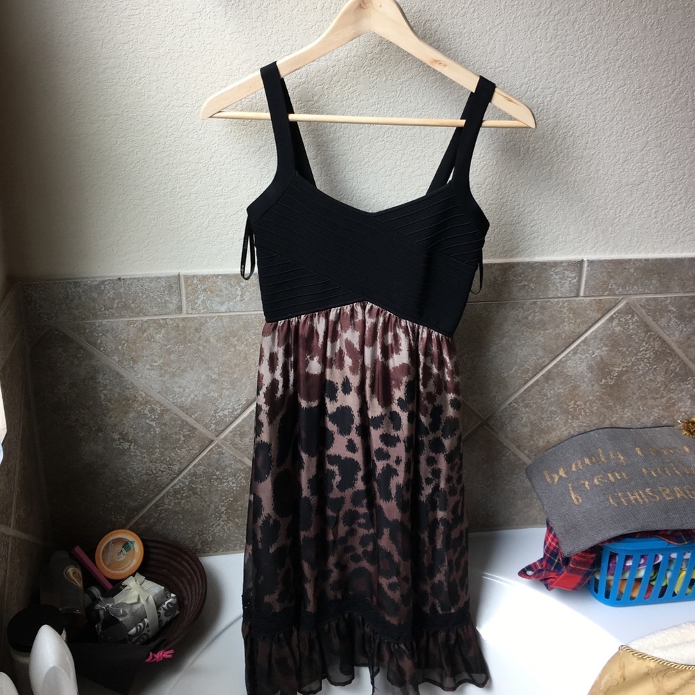 Bebe babydoll leopard dress