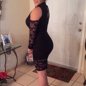 Black Lace Skin Tight Dress