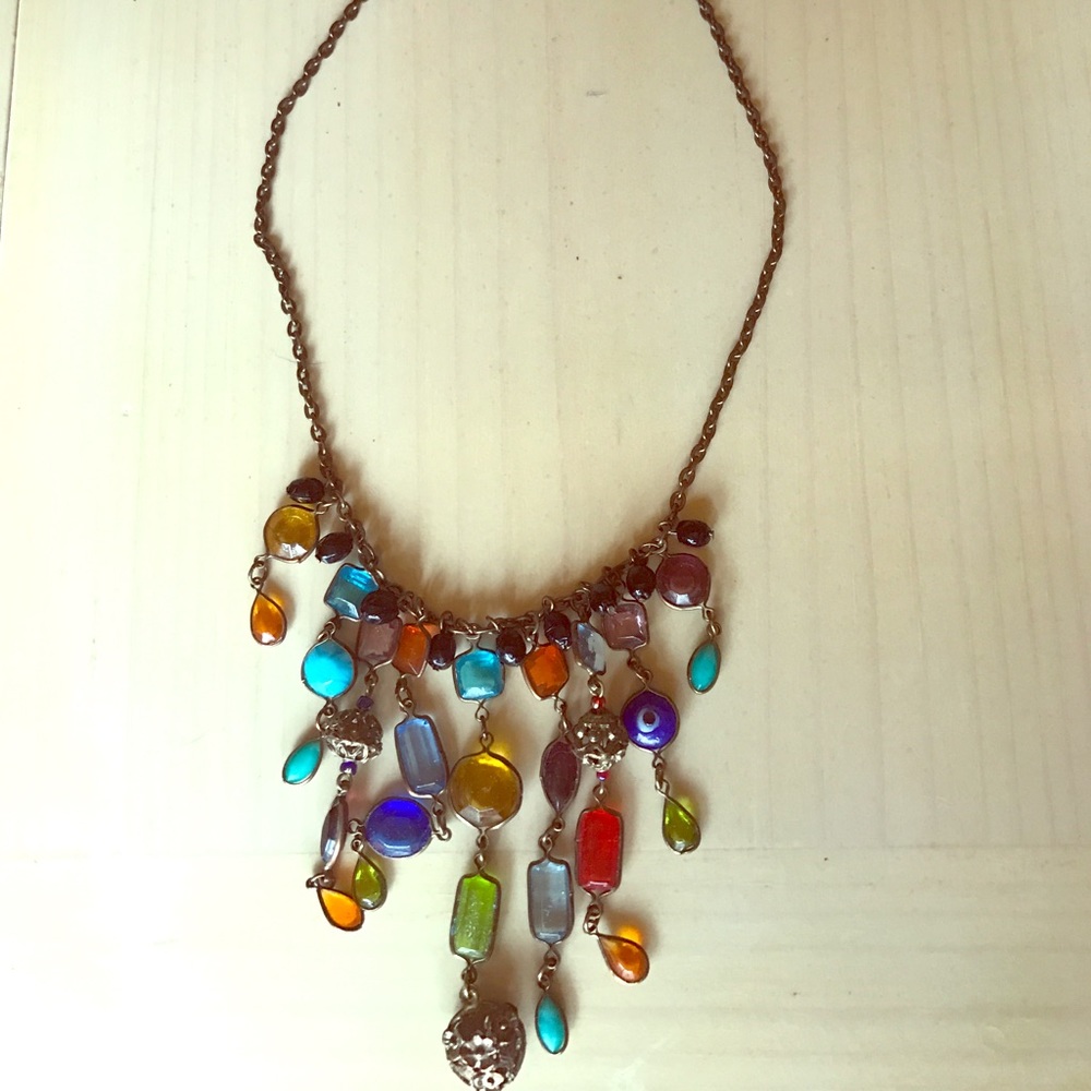 Dangle necklace with gems and stones 💎