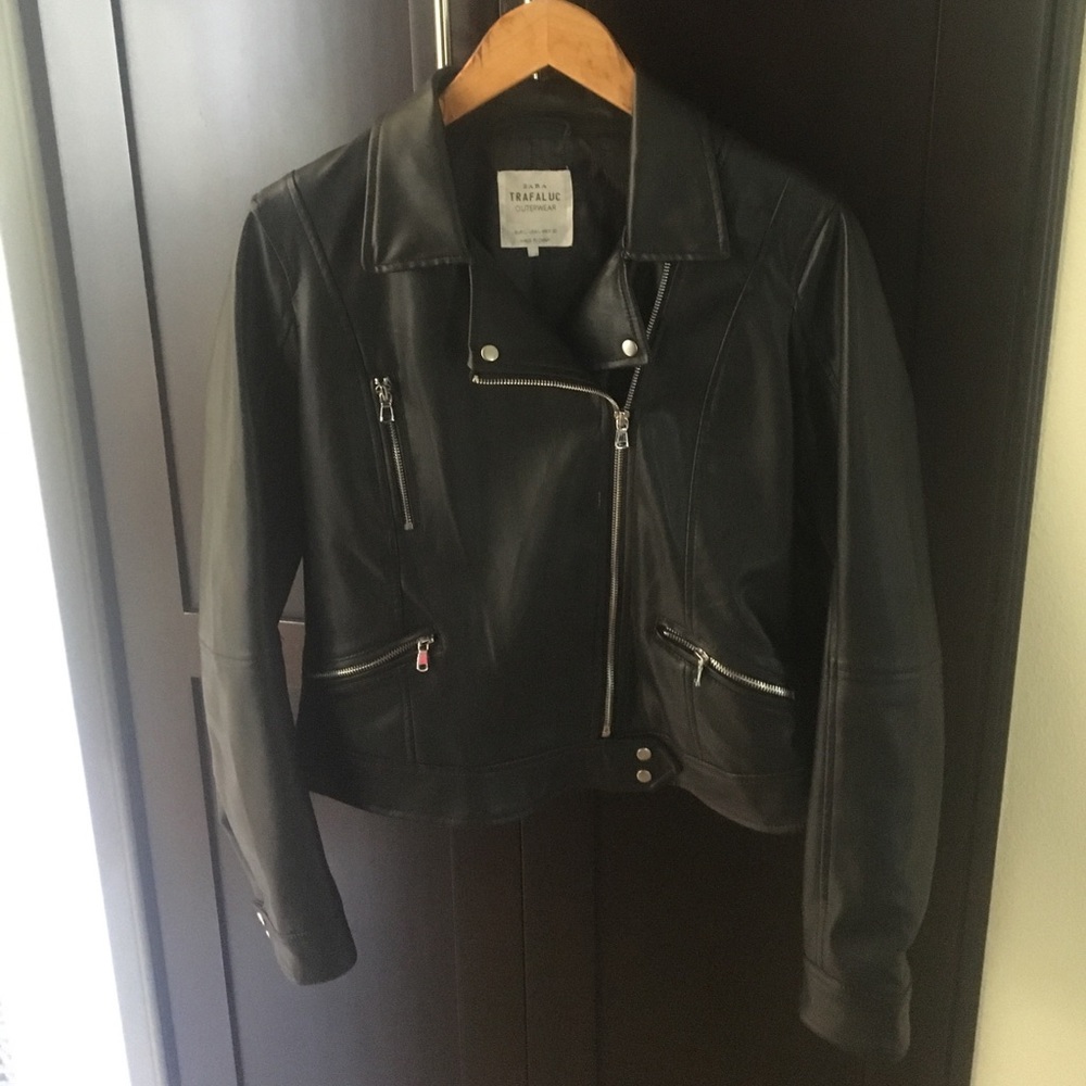 Zara faux leather biker jacket