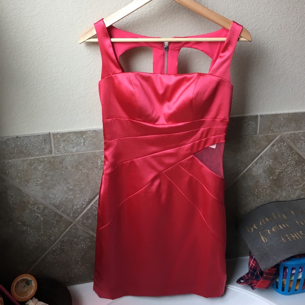 Coral dress by Adrianna Papell