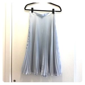 Asos Premium Pleated Midi Skirt in Blue, Size 6