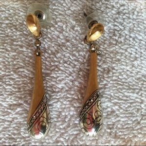 Brighton earrings, with animal print pouch.