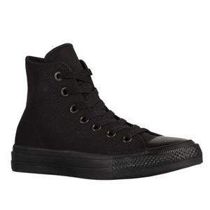 All Black Authentic High Top Converse