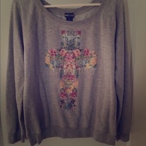 Wet seal cross sweater XL