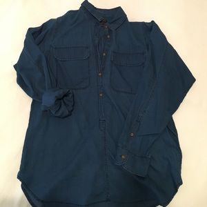Dark Wash Chambray Button Down