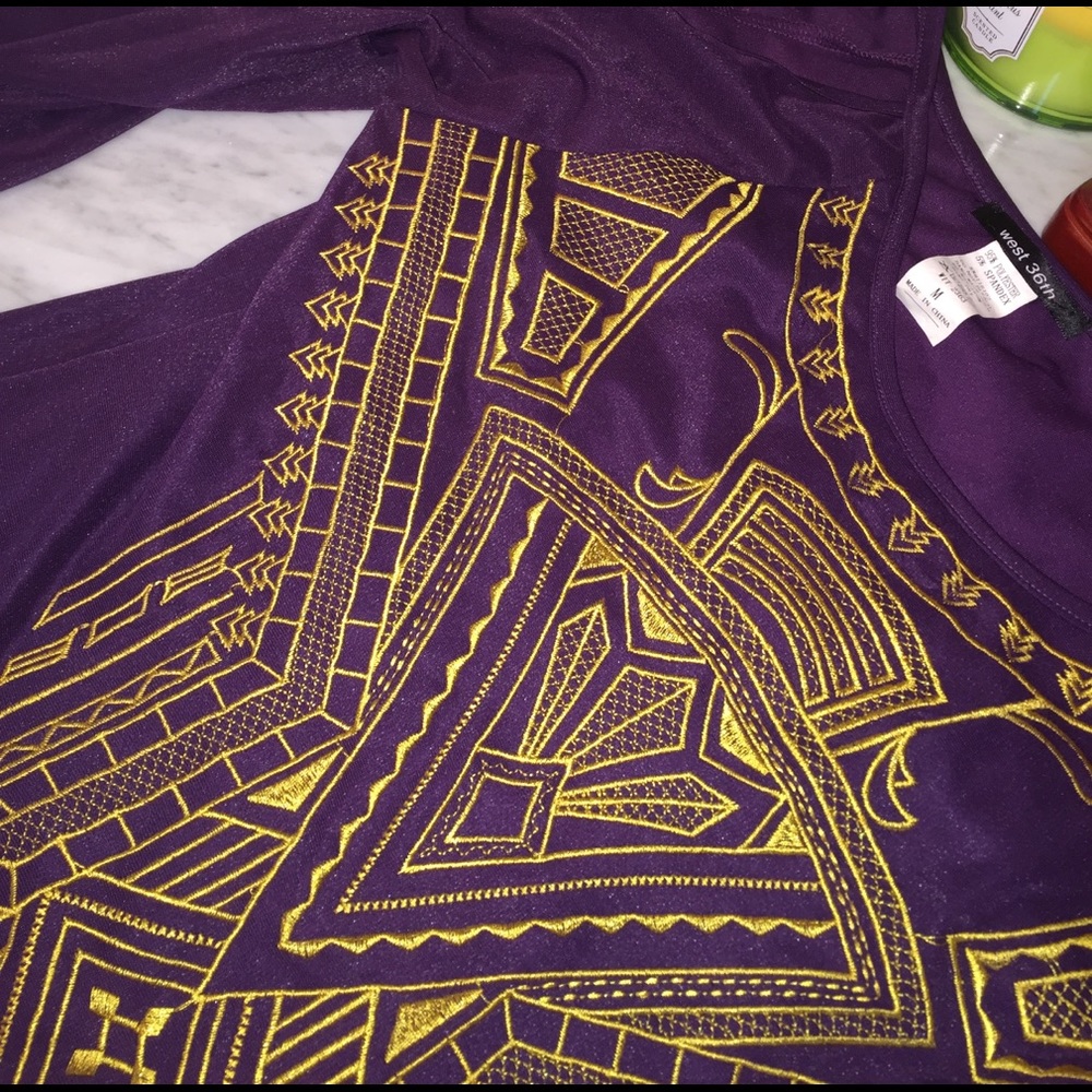 Purple & Gold Cutout Top
