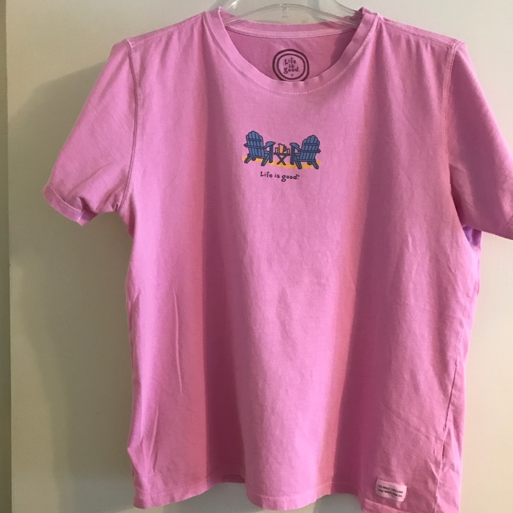 Life is Good shirt.  Pink. Large.