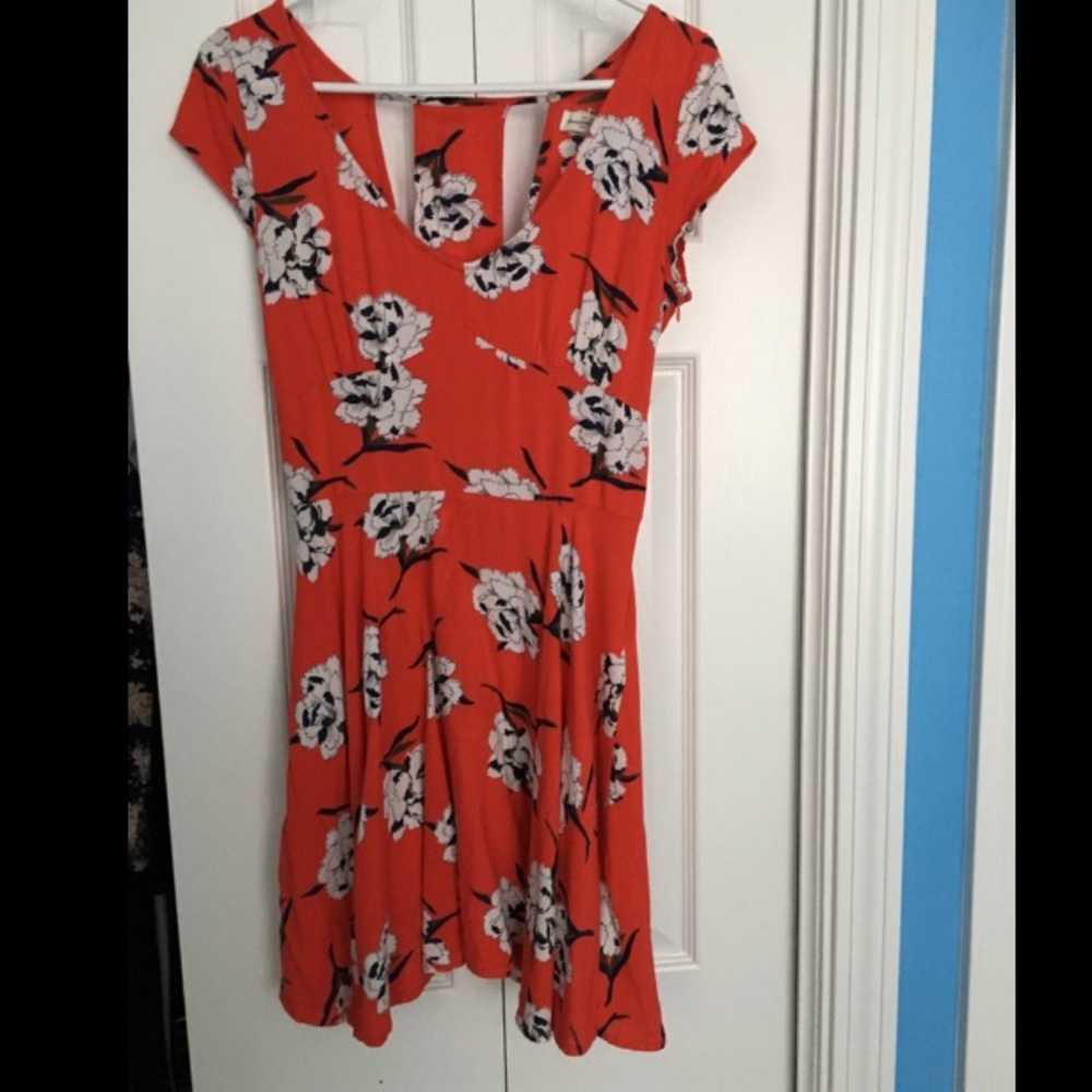 Orange dress with white flowers