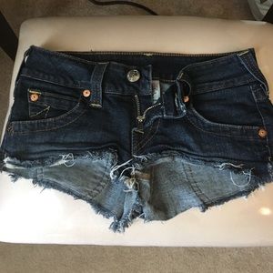 True Religion short Jean cut offs