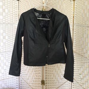 Black faux leather jacket