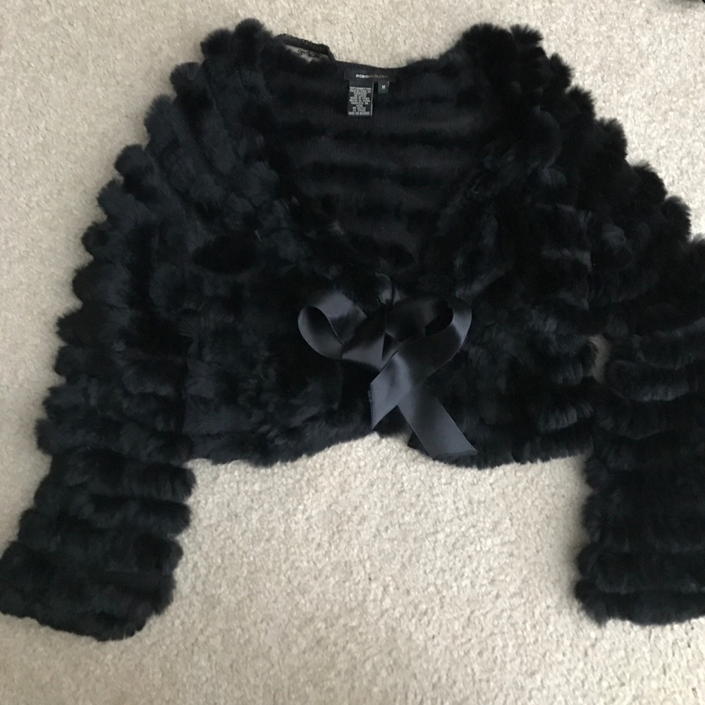 Vintage Cardigan vest. 100% rabbit fur.