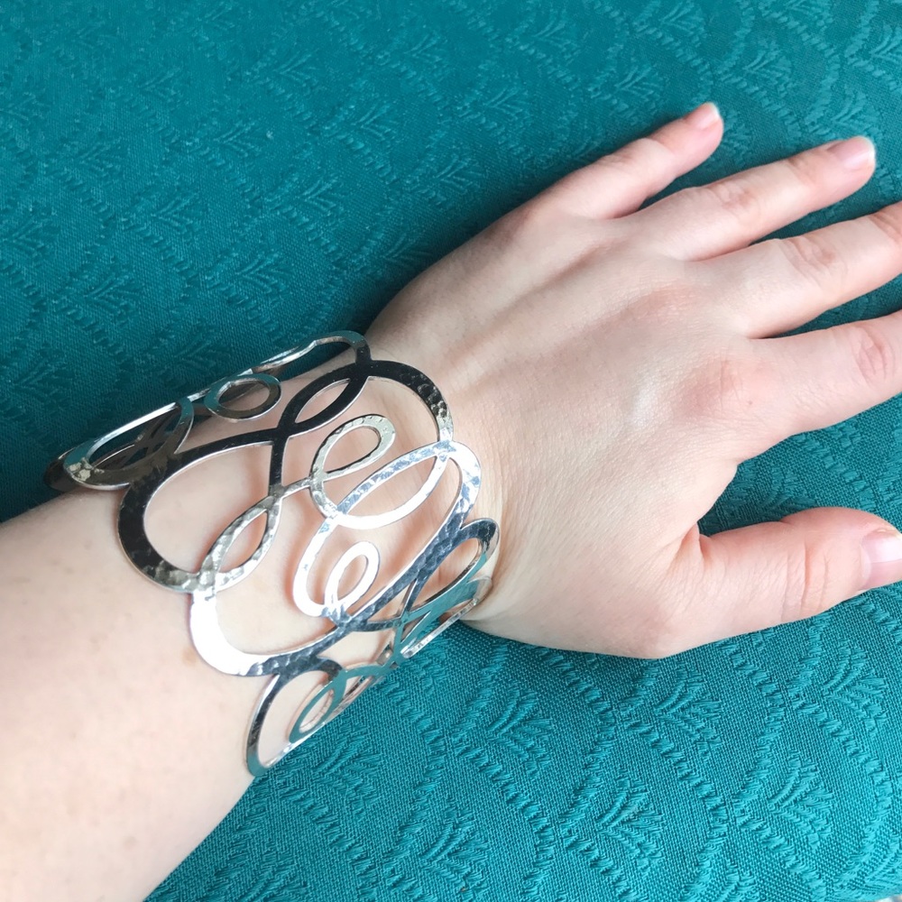 Hammered Silver Cuff Bracelet